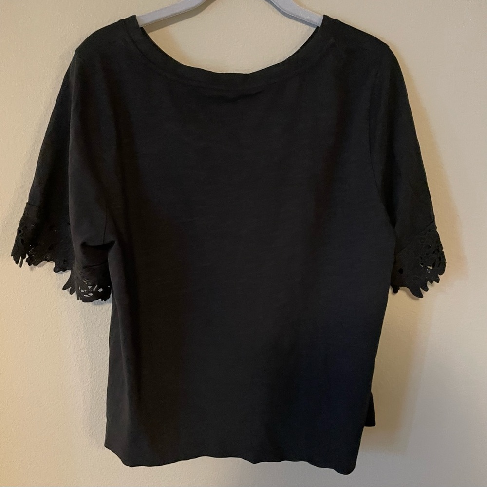 Soft Surroundings Large Black Lace Crochet Top